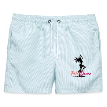 Pole Dance Poledancerin ästhetisch Geschenk - Männer Badeshorts - hellblau gestreift - Vorne - AI Model Male 178 light (178cm)