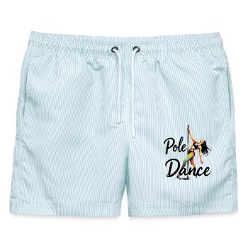 Pole Dance Poledancerin ästhetisch Geschenk - Männer Badeshorts - hellblau gestreift - Vorne - AI Model Male 178 light (178cm)