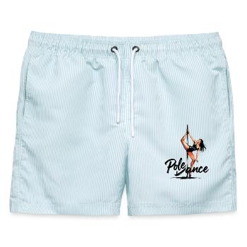 Pole Dance Poledancerin ästhetisch Geschenk - Männer Badeshorts - hellblau gestreift - Vorne - AI Model Male 178 light (178cm)