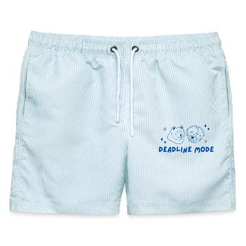 Deadline Mode - Männer Badeshorts - hellblau gestreift - Vorne - AI Model Male 178 light (178cm)