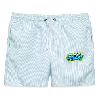 Graffiti BEN Name Geschenk Ideal Druckbar auf t- - Männer Badeshorts - hellblau gestreift - Vorne - AI Model Male 178 light (178cm)