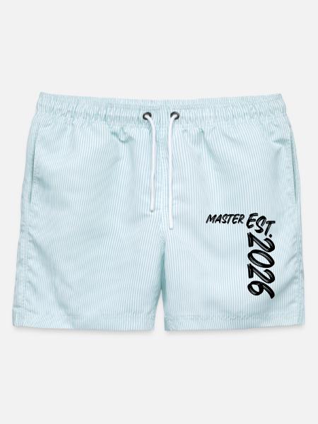 Master Est. 2026 - Männer Badeshorts - hellblau gestreift