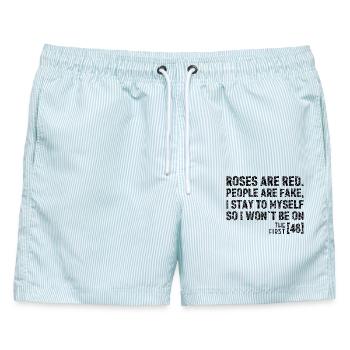 Isolierter Geist Dunkles Zitat - Männer Badeshorts - hellblau gestreift - Vorne - AI Model Male 178 light (178cm)