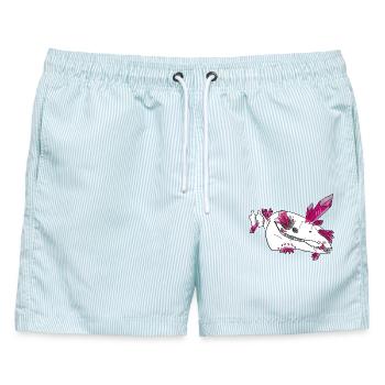 Kristallschädel - Pferd (von Leni Riosa) - Männer Badeshorts - hellblau gestreift - Vorne - AI Model Male 178 light (178cm)