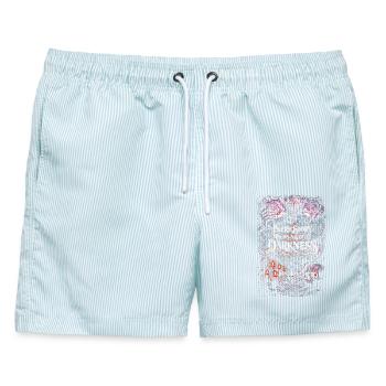 Dark Romance Every Story Needs A Little Darkness - Männer Badeshorts - hellblau gestreift - Vorne - AI Model Male 178 light (178cm)
