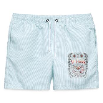 Dark Romance Booktok In Love With The Villain - Männer Badeshorts - hellblau gestreift - Vorne - AI Model Male 178 light (178cm)