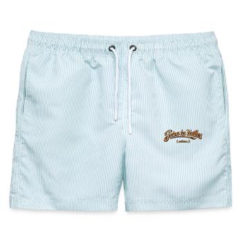 Ich mag alte, rostige Autos - Männer Badeshorts - hellblau gestreift - Vorne - AI Model Male 178 light (178cm)