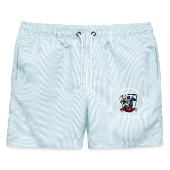 psychopathische Anführer - Männer Badeshorts - hellblau gestreift - Vorne - AI Model Male 178 light (178cm)