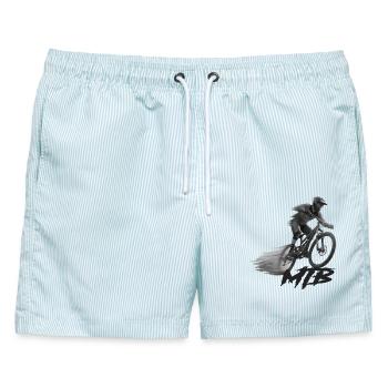 Mtb - Männer Badeshorts - hellblau gestreift - Vorne - AI Model Male 178 light (178cm)