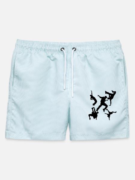 Dance Hip-Hop - Männer Badeshorts - hellblau gestreift