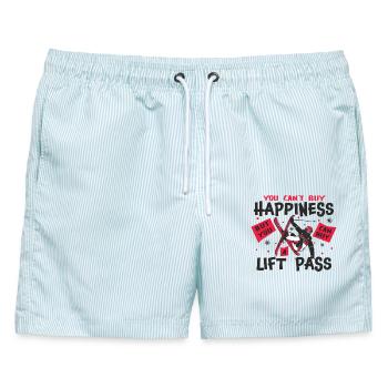Skifahren Freeski Freestyle Happy - Männer Badeshorts - hellblau gestreift - Vorne - AI Model Male 178 light (178cm)
