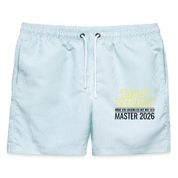 Master 2026 Das wars Möge Abschluss mit mir sein - Männer Badeshorts - hellblau gestreift - Vorne - AI Model Male 178 light (178cm)