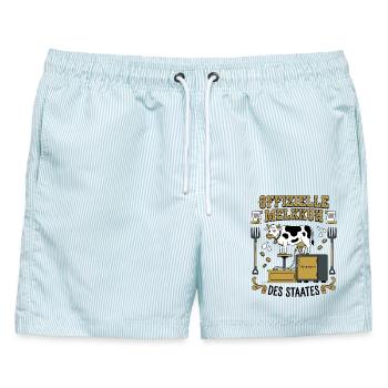 Offizielle Melkkuh Des Staates - Männer Badeshorts - hellblau gestreift - Vorne - AI Model Male 178 light (178cm)