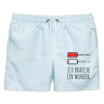Preise 100% Mein Konto 1% - Männer Badeshorts - hellblau gestreift - Vorne - AI Model Male 178 light (178cm)