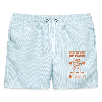 Eat Sleep Rip-Packs Sammelkarten-Booster-Pack - Männer Badeshorts - hellblau gestreift - Vorne - AI Model Male 178 light (178cm)