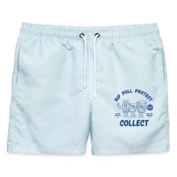 Rip zieh Protect Sammelkarten-Booster-Crew - Männer Badeshorts - hellblau gestreift - Vorne - AI Model Male 178 light (178cm)