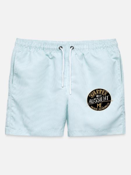 Schlimmer als es aussieht, ME - Männer Badeshorts - hellblau gestreift