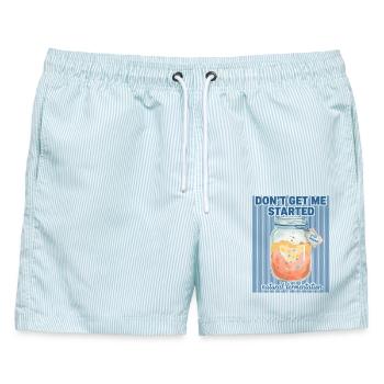 Sauerteigbrot-Backen Don't Get Me Starts Ära - Männer Badeshorts - hellblau gestreift - Vorne - AI Model Male 178 light (178cm)