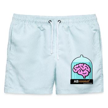AB Normal - Männer Badeshorts - hellblau gestreift - Vorne - AI Model Male 178 light (178cm)