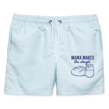 Sauerteig-Mama macht den Teig-Brotbacker - Männer Badeshorts - hellblau gestreift - Vorne - AI Model Male 178 light (178cm)