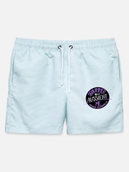Schlimmer als es aussieht, M.E.  - Männer Badeshorts - hellblau gestreift