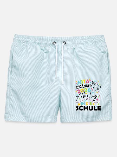 Kita Abgänger 2026 - Männer Badeshorts - hellblau gestreift