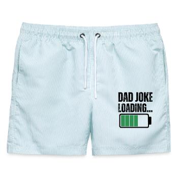 PAPA-WITZ - Männer Badeshorts - hellblau gestreift - Vorne - AI Model Male 178 light (178cm)