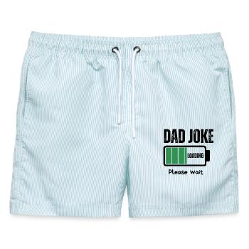 Papa-Witz - Männer Badeshorts - hellblau gestreift - Vorne - AI Model Male 178 light (178cm)