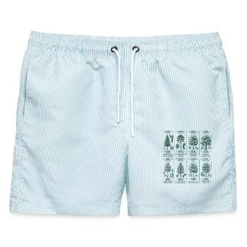Baumarten Holz Wald Forstwirtschaft Forst Förster - Männer Badeshorts - hellblau gestreift - Vorne - AI Model Male 178 light (178cm)