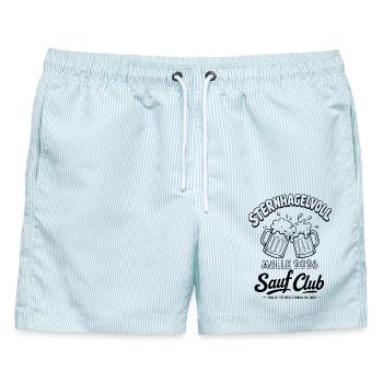 Malle 2026 Sternhagelvoll Sauf Club Malle 2026 - Männer Badeshorts - hellblau gestreift - Vorne - AI Model Male 178 light (178cm)