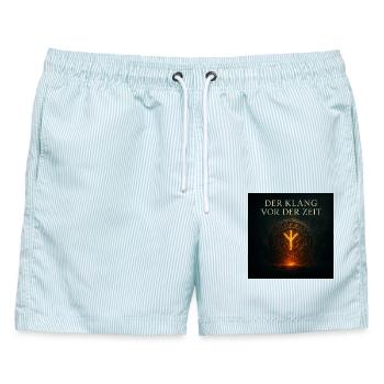 Der Klang vor der Zeit - Männer Badeshorts - hellblau gestreift - Vorne - AI Model Male 178 light (178cm)