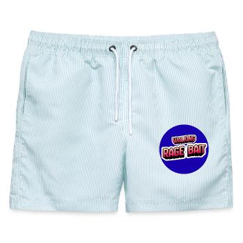 Walking Rage Bait  - Männer Badeshorts - hellblau gestreift - Vorne - AI Model Male 178 light (178cm)