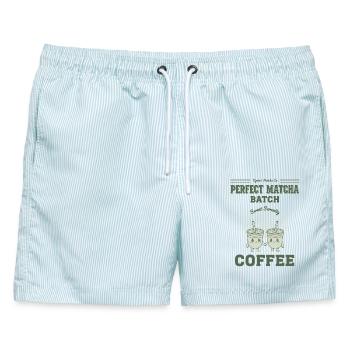 Perfekte Matcha Batch Sweet Serenity Coffee Matcha - Männer Badeshorts - hellblau gestreift - Vorne - AI Model Male 178 light (178cm)