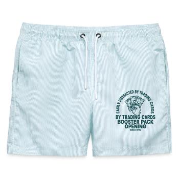 Easily Distracted By Trading Cards Booster Pack - Männer Badeshorts - hellblau gestreift - Vorne - AI Model Male 178 light (178cm)