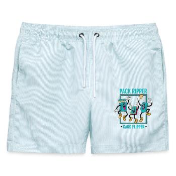 Pack Ripper Card Flipper Sammelkartensammler - Männer Badeshorts - hellblau gestreift - Vorne - AI Model Male 178 light (178cm)