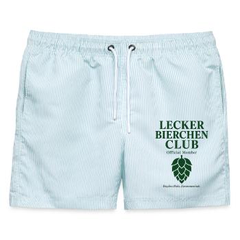 Lecker Bierchen Club – Offizielles Mitglied - Männer Badeshorts - hellblau gestreift - Vorne - AI Model Male 178 light (178cm)