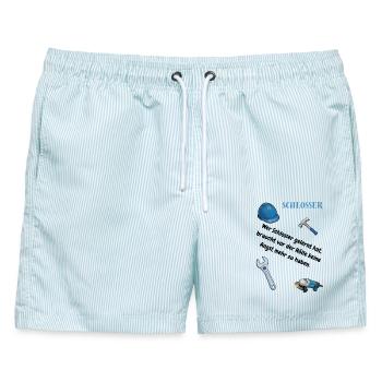 Schlosser T-Shirt Lustiges Geschenk Metallbau-Fans - Männer Badeshorts - hellblau gestreift - Vorne - AI Model Male 178 light (178cm)