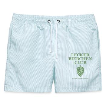 Lecker Bierchen Club - Mehr Bier. Weniger Probleme - Männer Badeshorts - hellblau gestreift - Vorne - AI Model Male 178 light (178cm)