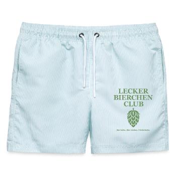 Lecker Bierchen Club - holen trinken Wiederholen - Männer Badeshorts - hellblau gestreift - Vorne - AI Model Male 178 light (178cm)
