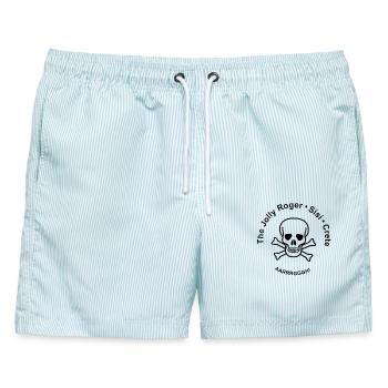 Die Jolly Roger, Sissi, Kreta - Männer Badeshorts - hellblau gestreift - Vorne - AI Model Male 178 light (178cm)