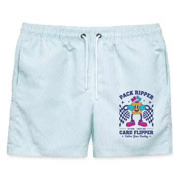 Pack Ripper Card Flipper Unbox Your Destiny - Männer Badeshorts - hellblau gestreift - Vorne - AI Model Male 178 light (178cm)