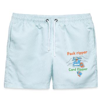 Pack Ripper Card Flipper Sammelkartensammler - Männer Badeshorts - hellblau gestreift - Vorne - AI Model Male 178 light (178cm)
