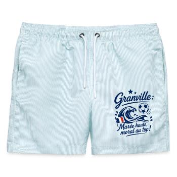 Granville Marée Foot - Männer Badeshorts - hellblau gestreift - Vorne - AI Model Male 178 light (178cm)
