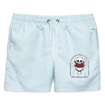 Liebesclub für dunkle Liebesromane - Männer Badeshorts - hellblau gestreift - Vorne - AI Model Male 178 light (178cm)