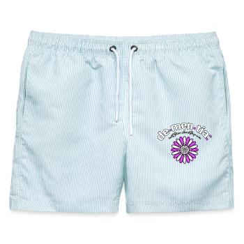 Treffen Sie sie, wo sie sind: Demenzbewusstsein - Männer Badeshorts - hellblau gestreift - Vorne - AI Model Male 178 light (178cm)