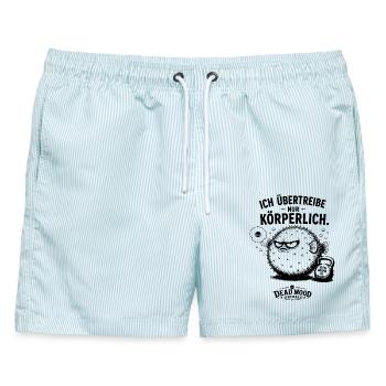 Nicht jeder Gedanke braucht Öffentlichkeit - Männer Badeshorts - hellblau gestreift - Vorne - AI Model Male 178 light (178cm)