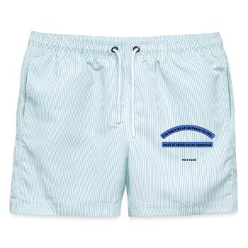 Lustiges Zitat von Mark Twain - Männer Badeshorts - hellblau gestreift - Vorne - AI Model Male 178 light (178cm)