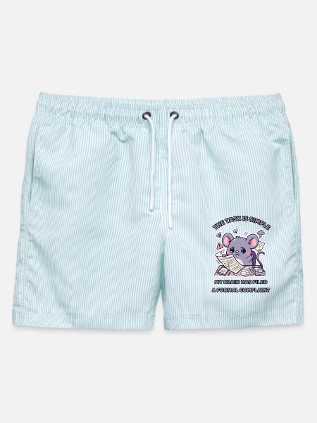 Mein Gehirn hat eine formelle Beschwerde eingereicht - Männer Badeshorts - hellblau gestreift