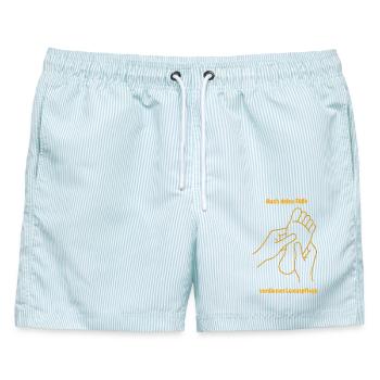 Schöne Füsse  - Männer Badeshorts - hellblau gestreift - Vorne - AI Model Male 178 light (178cm)