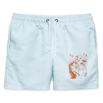 Roller Derby - Männer Badeshorts - hellblau gestreift - Vorne - AI Model Male 178 light (178cm)